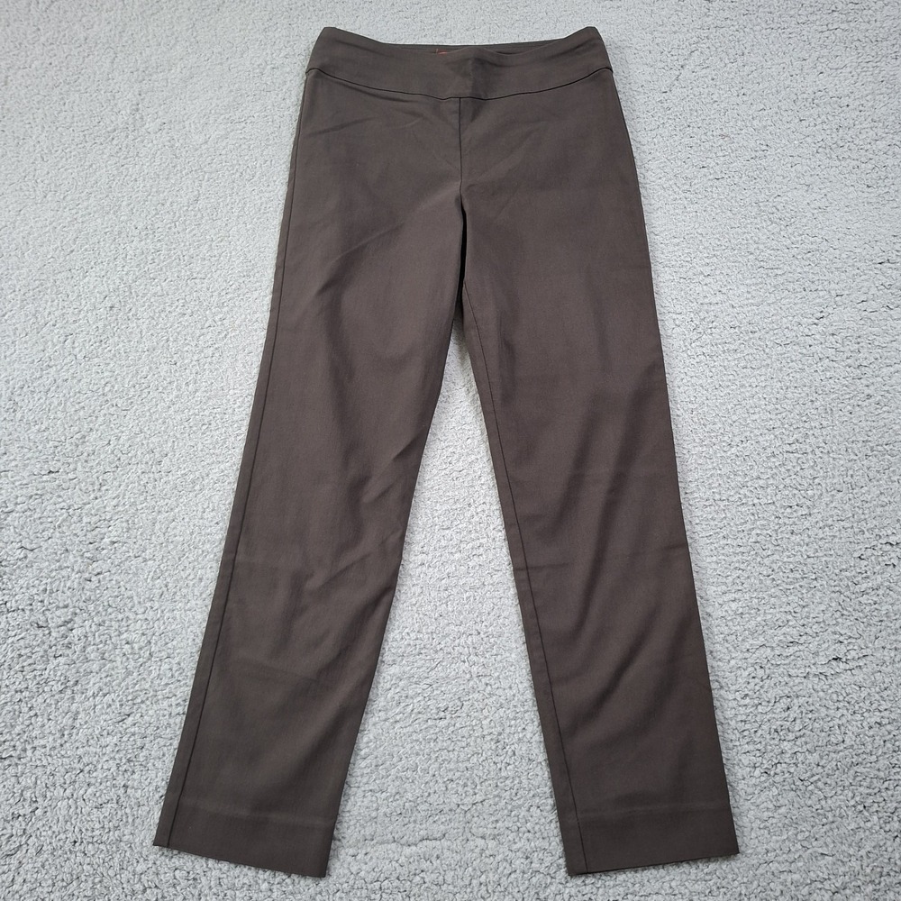 Krazy Larry Pants Womens Size 8 (29x28) Brown Ponte Stretch Pull On Slim Casual